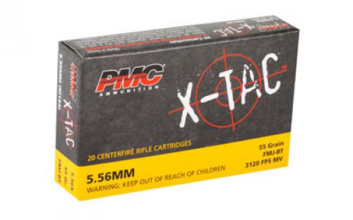 PMC XTAC, 556NATO, 55 Grain, Full Metal Jacket, 20 Round Box 5.56X