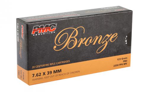 PMC Bronze, 762X39, 123 Grain, Full Metal Jacket, 20 Round Box 7.62A