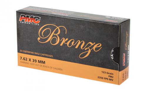 PMC Bronze, 762X39, 123 Grain, Full Metal Jacket, 20 Round Box 7.62A