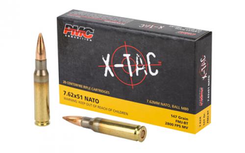 PMC XTAC, 762X51 NATO, 147 Grain, Full Metal Jacket, 20 Round Box 7.62X