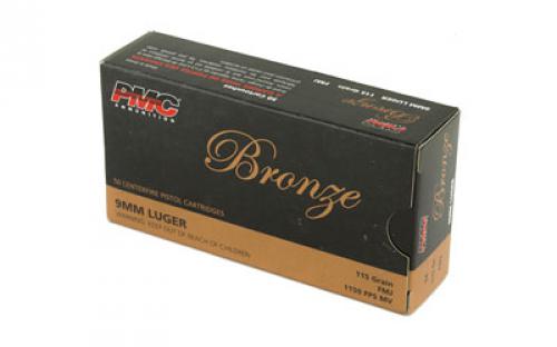 PMC Bronze 9MM, 115 Grain, Full Metal Jacket, 50 Round Box 9A