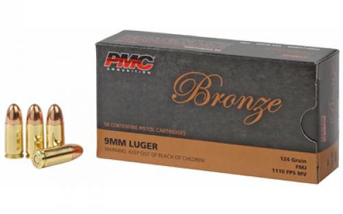 PMC Bronze, 9MM, 124 Grain, Full Metal Jacket, 50 Round Box 9G