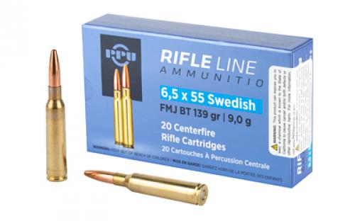 Prvi Partizan Rifle, 6.5X55 Swedish, 139 Grain, Full Metal Jacket, 20 Round Box PP6SWF