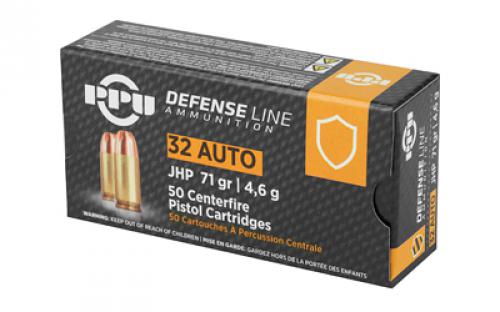 Prvi Partizan Handgun Defense, 32 ACP, 71Grain, Jacketed Hollow Point, 50 Round Box PPD32A