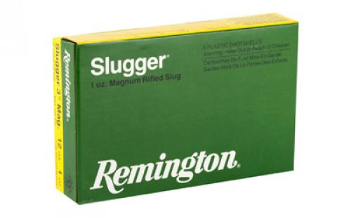 Remington Slugger, 12 Gauge, 3", Max Dram, 1 oz., Rifled Slug, 5 Round Box 20270