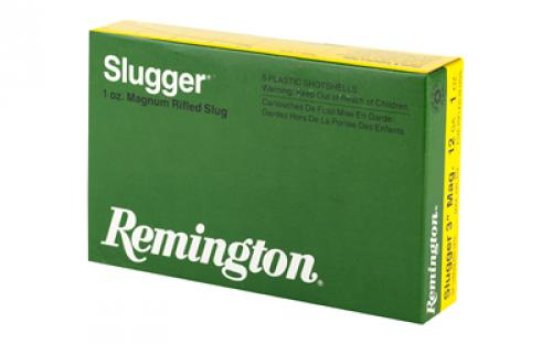 Remington Slugger, 12 Gauge, 3", Max Dram, 1 oz., Rifled Slug, 5 Round Box 20270