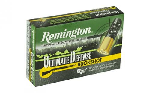 Remington Ultimate Defense Buckshot, 12 Gauge 3", 00 Buck Shotshell, 15 Pellets, 5 Round Box r20633