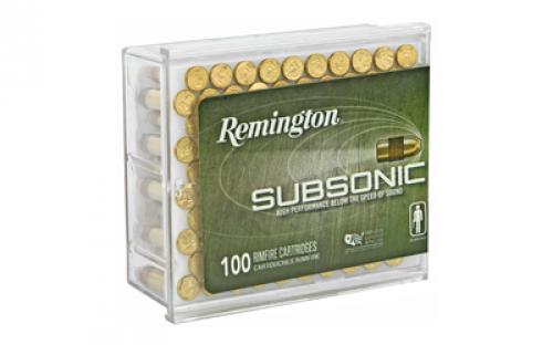 Remington Subsonic, 22 LR, 40 Grain, Copper Plated Hollow Point, 100 Round Box 21137