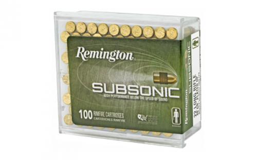 Remington Subsonic, 22 LR, 40 Grain, Copper Plated Hollow Point, 100 Round Box 21137