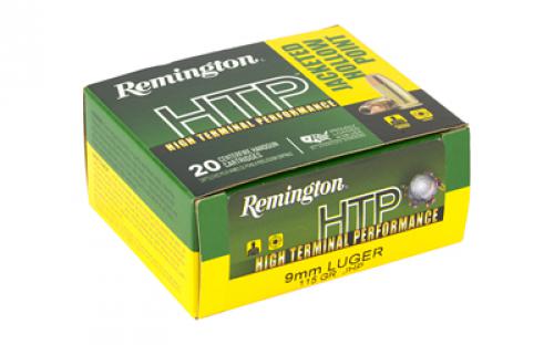 Remington High Terminal Performance, 9MM, 115 Grain, Jacketed Hollow Point, 20 Round Box 28288