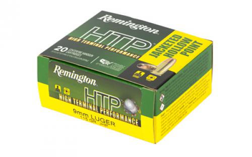 Remington High Terminal Performance, 9MM, 115 Grain, Jacketed Hollow Point, 20 Round Box 28288