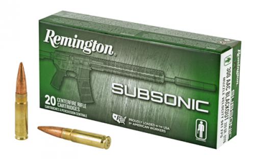 Remington Remington Subsonic, 300 Blackout, 220 Grain, Open Tip Flat Base, 20 Round Box 28430