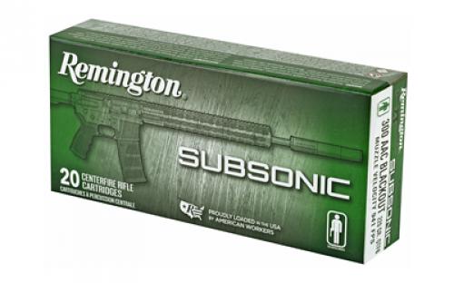 Remington Remington Subsonic, 300 Blackout, 220 Grain, Open Tip Flat Base, 20 Round Box 28430