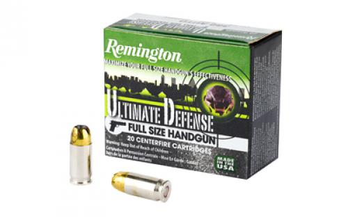 Remington Ultimate Defense, 380 ACP, 102 Grain, Brass Jacketed Hollow Point, 20 Round Box 28937