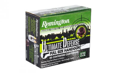 Remington Ultimate Defense, 380 ACP, 102 Grain, Brass Jacketed Hollow Point, 20 Round Box 28937