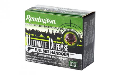 Remington Ultimate Defense, 380 ACP, 102 Grain, Brass Jacketed Hollow Point, 20 Round Box 28937