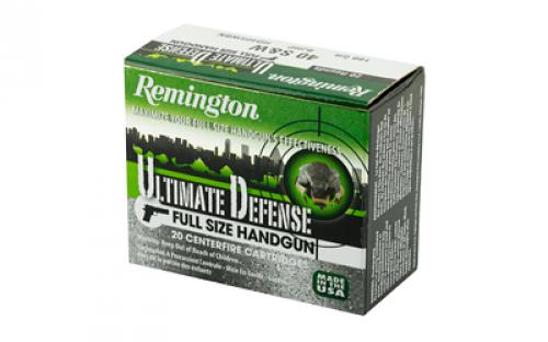 Remington Ultimate Defense, 40S&W, 180 Grain, Brass Jacketed Hollow Point, 20 Round Box 28939