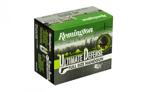 Remington Ultimate Defense, 45 ACP, 230 Grain, Brass Jacketed Hollow Point, 20 Round Box 28942