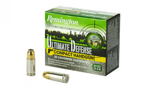 Remington Compact Ultimate Home Defense, 9MM, 124 Grain, Brass Jacketed Hollow Point, 20 Round Box 28963