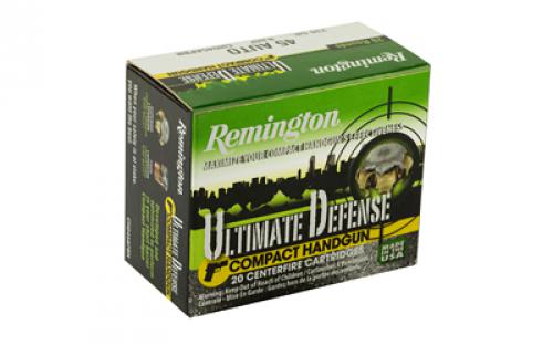 Remington Compact Ultimate Home Defense, 45 ACP, 230 Grain, Brass Jacketed Hollow Point, 20 Round Box 28967