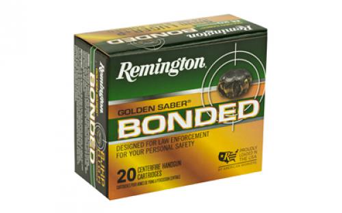 Remington Golden Saber, 9MM, 124 Grain, Brass Jacketed Hollow Point Bonded, 20 Round Box 29341