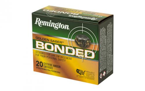 Remington Golden Saber, 9MM, 124 Grain, Brass Jacketed Hollow Point Bonded, 20 Round Box 29341