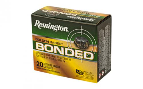 Remington Golden Saber, 9MM, 147 Grain, Brass Jacketed Hollow Point Bonded, 20 Round Box 29343