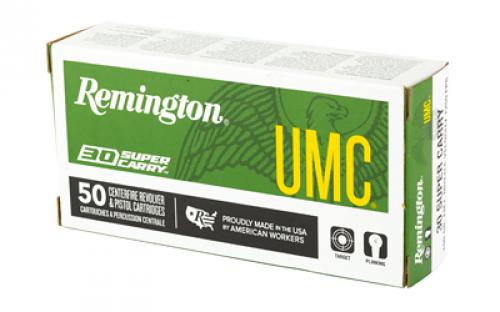 Remington UMC, 30 Super Carry, 100 Grain, Full Metal Jacket, 50 Round Box R20015