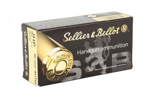 Sellier & Bellot Pistol, 10MM, 180Gr, Jacketed Hollow Point, 50 Round Box SB10B