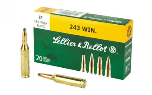 Sellier & Bellot Rifle, 243WIN, 100 Grain, Soft Point, 20 Round Box SB243A