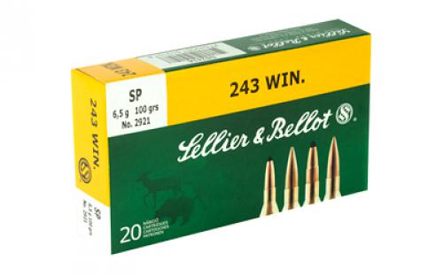 Sellier & Bellot Rifle, 243WIN, 100 Grain, Soft Point, 20 Round Box SB243A