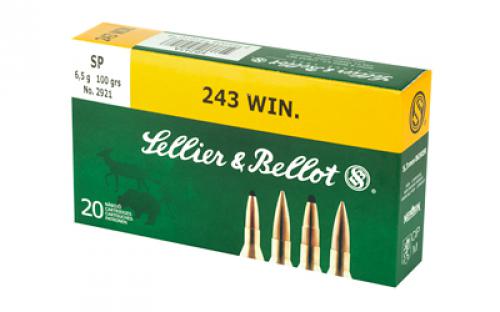 Sellier & Bellot Rifle, 243WIN, 100 Grain, Soft Point, 20 Round Box SB243A