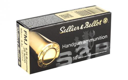 Sellier & Bellot Pistol 25ACP, 50 Grain, Full Metal Jacket, 50 Round Box SB25A