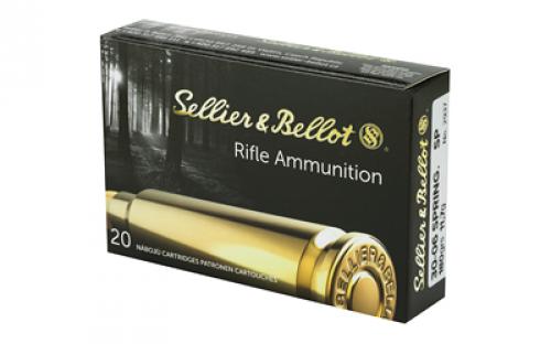 Sellier & Bellot Rifle, 30-06, 180 Grain, Soft Point, 20 Round Box SB3006B