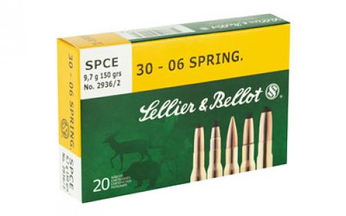 Sellier & Bellot Rifle, 30-06, 150 Grain, SPCE, 20 Round Box SB3006C