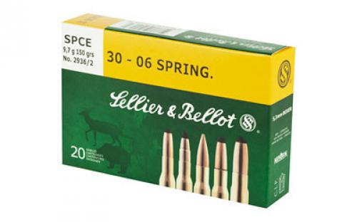 Sellier & Bellot Rifle, 30-06, 150 Grain, SPCE, 20 Round Box SB3006C