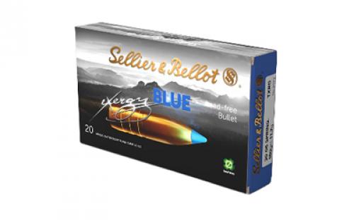 Sellier & Bellot Exergy Blue Bullet, Rifle Ammunition, 30-06 Springfield, 180 Grains, Lead Free Tipped Boat Tail, 20 Rounds per Box, 240 Rounds per Case SB3006XB