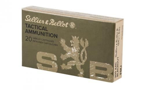 Sellier & Bellot Rifle, 300 Blackout, 124 Grain, Full Metal Jacket, 20 Round Box SB300BLKA