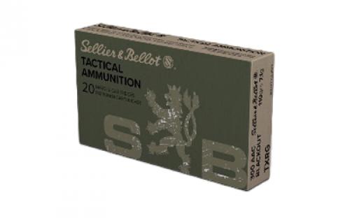 Sellier & Bellot Exergy Blue Bullet, Rifle Ammunition, 300 Blackout, 110 Grains, Lead Free Tipped Boat Tail, 20 Rounds per Box, 1000 Rounds per Case SB300BLKXA