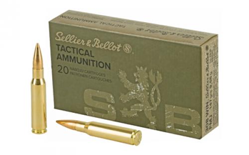 Sellier & Bellot Rifle, 308WIN, 147 Grain, Full Metal Jacket, 20 Round Box SB308A