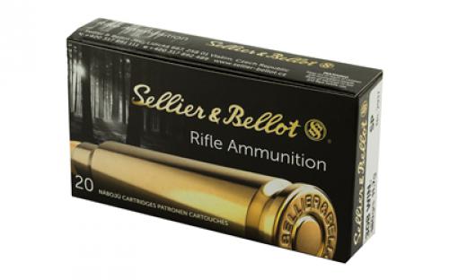 Sellier & Bellot Rifle, 308WIN, 180 Grain, Soft Point, 20 Round Box SB308C