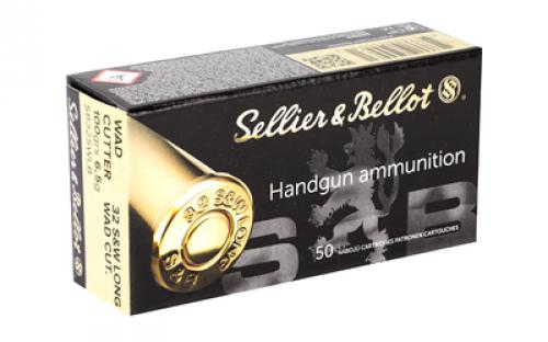 Sellier & Bellot Pistol, 32 S&W Long, 100 Grain, Wadcutter, 50 Round Box SB32SWLB