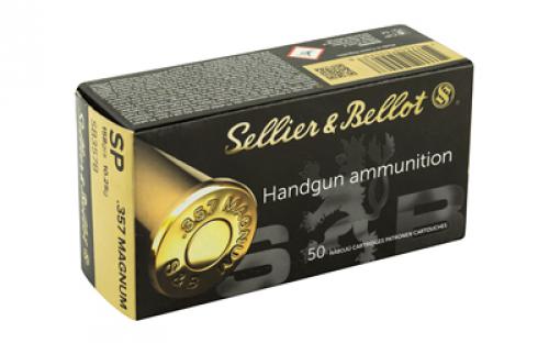 Sellier & Bellot Pistol, 357MAG, 158 Grain, Soft Point, 50 Round Box SB357B