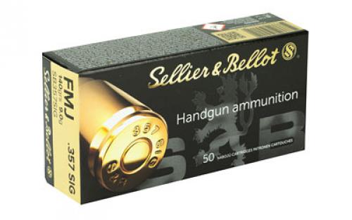 Sellier & Bellot Pistol, 357SIG, 140 Grain, Full Metal Jacket, 50 Round Box SB357SIG