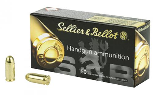 Sellier & Bellot Pistol, 380ACP, 92 Grain, Full Metal Jacket, 50 Round Box SB380A