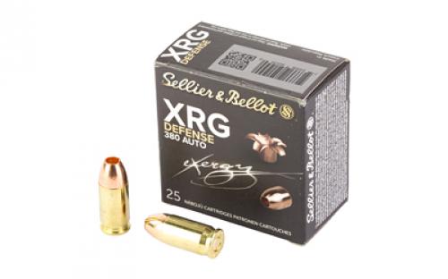 Sellier & Bellot XRG, 380 ACP/9mm Browning Court, 77 Grain, Jacketed Hollow Point, 25 Round Box SB380XA