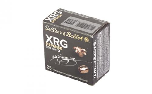 Sellier & Bellot XRG, 380 ACP/9mm Browning Court, 77 Grain, Jacketed Hollow Point, 25 Round Box SB380XA