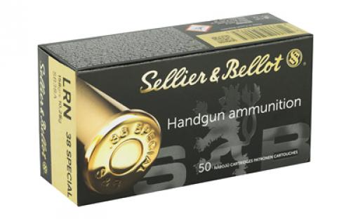 Sellier & Bellot Pistol, 38 Special, 158 Grain, Lead Round Nose, 50 Round Box SB38A