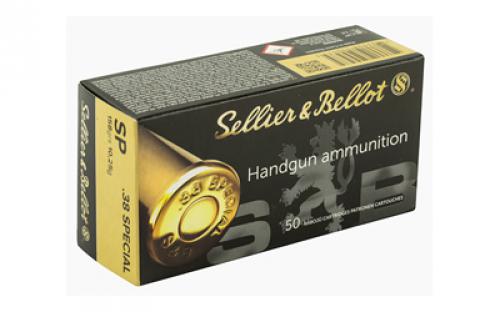 Sellier & Bellot Pistol, 38 Special, 158 Grain, Soft Point, 50 Round Box SB38C