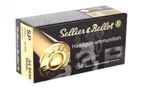 Sellier & Bellot Pistol, 44MAG, 240 Grain, Soft Point, 50 Round Box SB44A